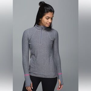 Lululemon Pace Pusher 1/2 Zip in Heathered Slate / Slate